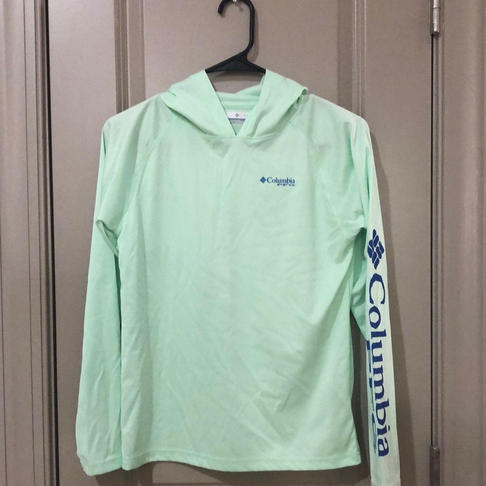 COLUMBIA BOYS L (14-16) OMNI WICK LONG SLEEVE SWIM SHIRT WITH HOOD